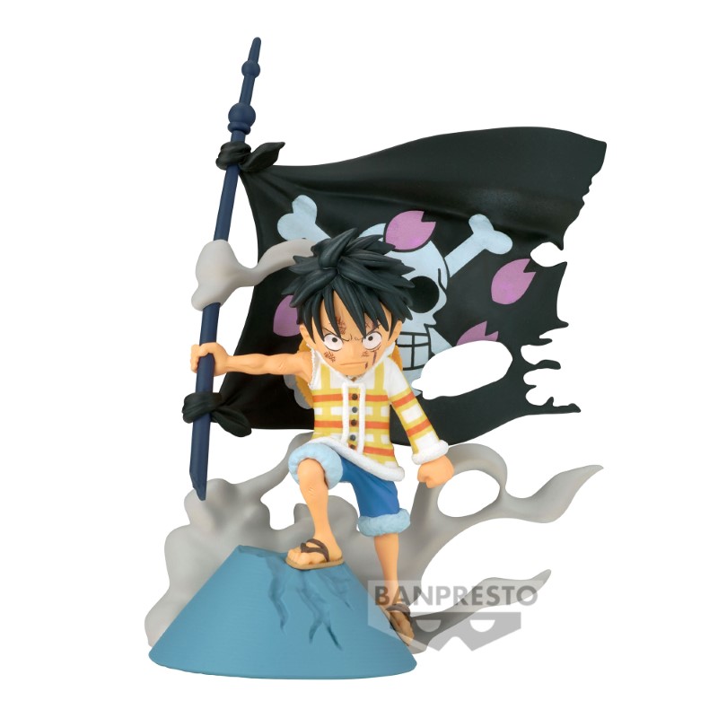 One Piece WCF Log Stories Monkey D Luffy Flag 8cm W115