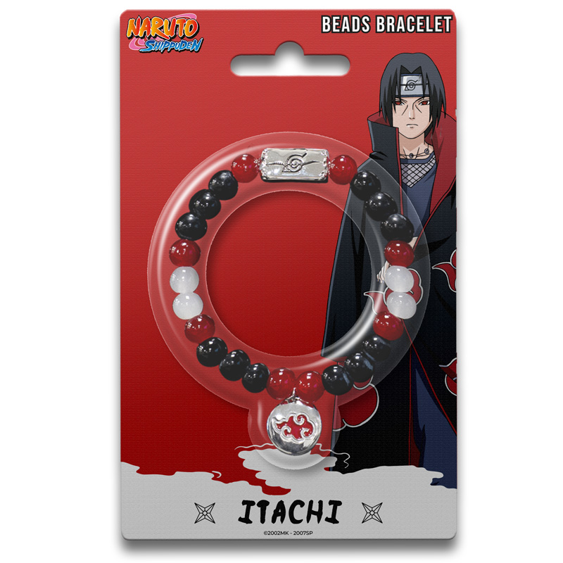 Naruto Shippuden Bracelet Perles Verre Itachi x5 pièces