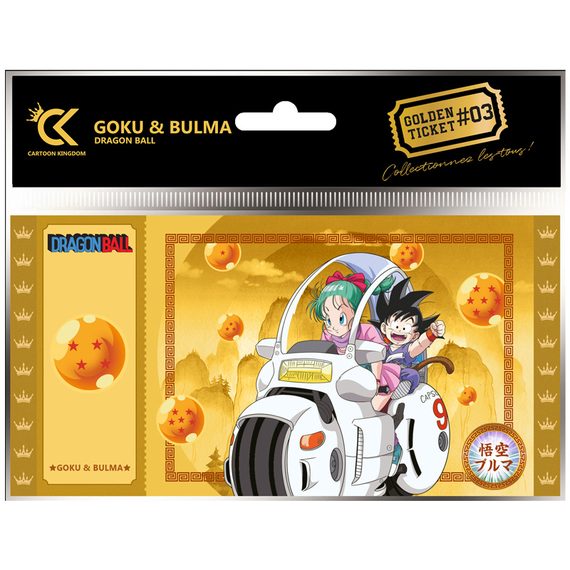 DBZ Dragon Ball Golden Ticket Goku & Bulma X5