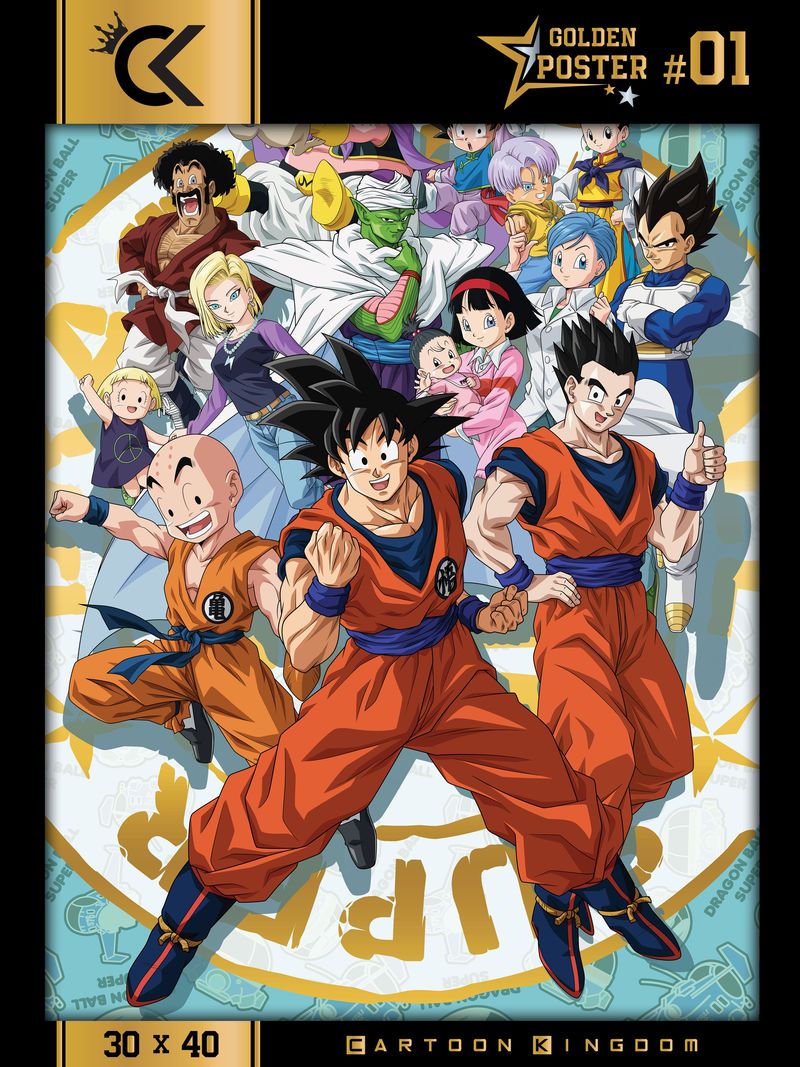 DBZ Dragon Ball Super Golden Poster Personnages