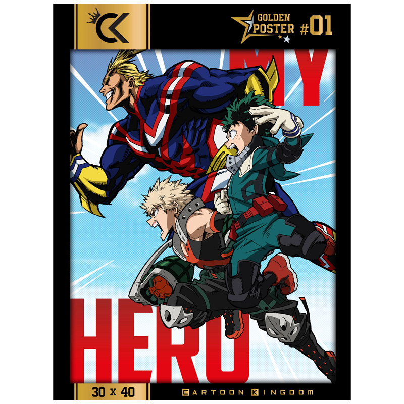 My Hero Academia Golden Poster All Might Deku Bakugo