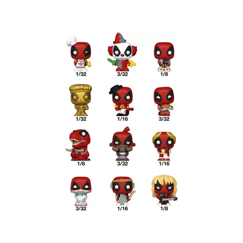 Marvel Bitty Pop Singles Deadpool Asst 32Pcs