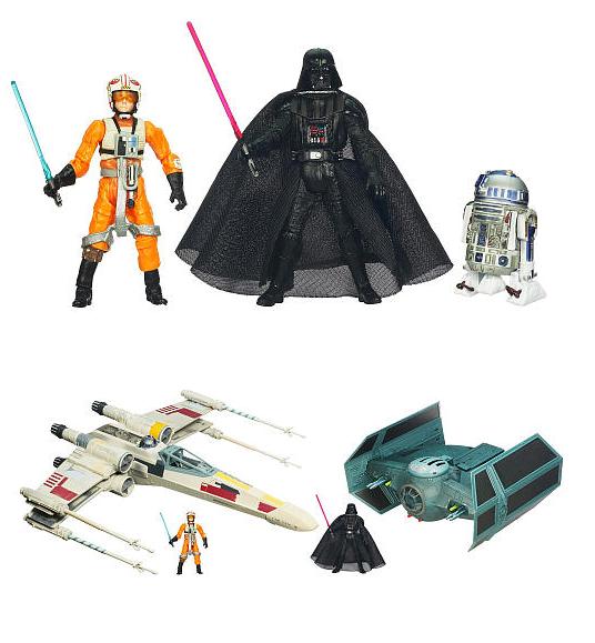 SW 2 pack Trench Run Darth Vader Luke Skywalker