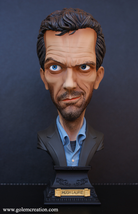 Hugh Laurie Caricature bust 22cm résine