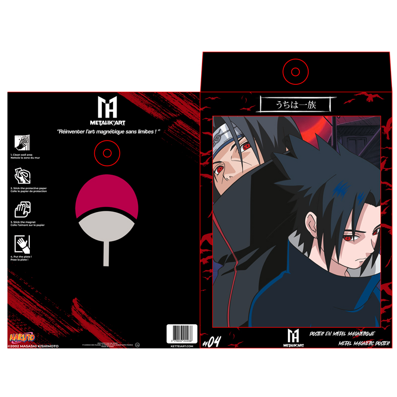 Naruto Metal Plate Poster Metal Classix 30X40cm Famille Uchiha 