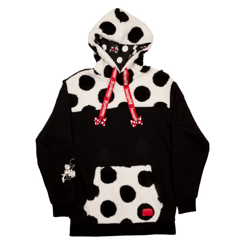 Disney Loungefly Hoodie Minnie Rocks The Dots Sherpa Small