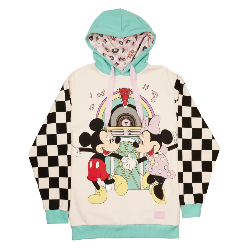 Disney Loungefly Hoodie Mickey And Minnie Date Night Diner XL