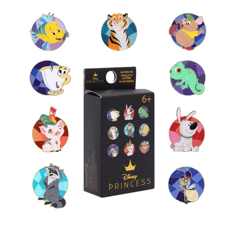 Disney Pins Mystery Blind Box Princess Animal Stain Glass Asst 18Pcs