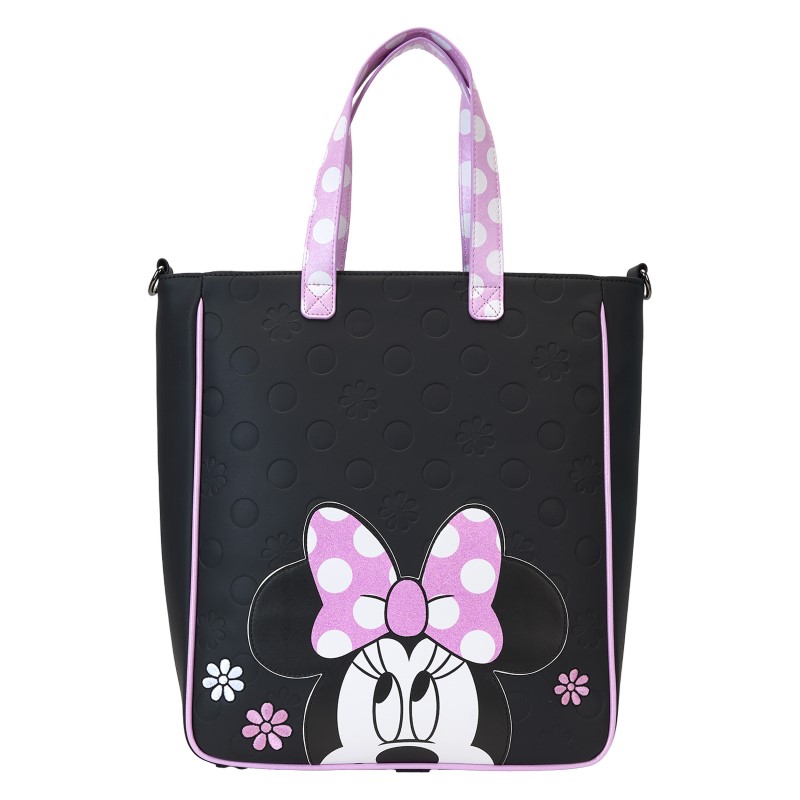 Disney Loungefly Grand Sac A Main Tote Bag Minnie Floral Rock The Dots