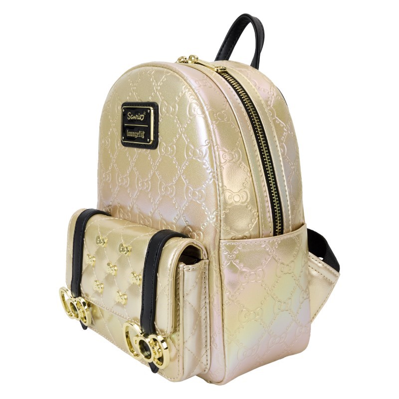 Hello Kitty Loungefly Mini Sac A Dos 50Th Anniv Metallic Gold 