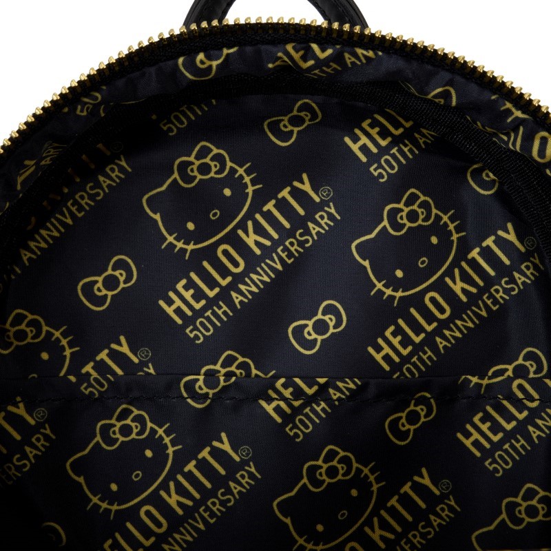 Hello Kitty Loungefly Mini Sac A Dos 50Th Anniv Metallic Gold 