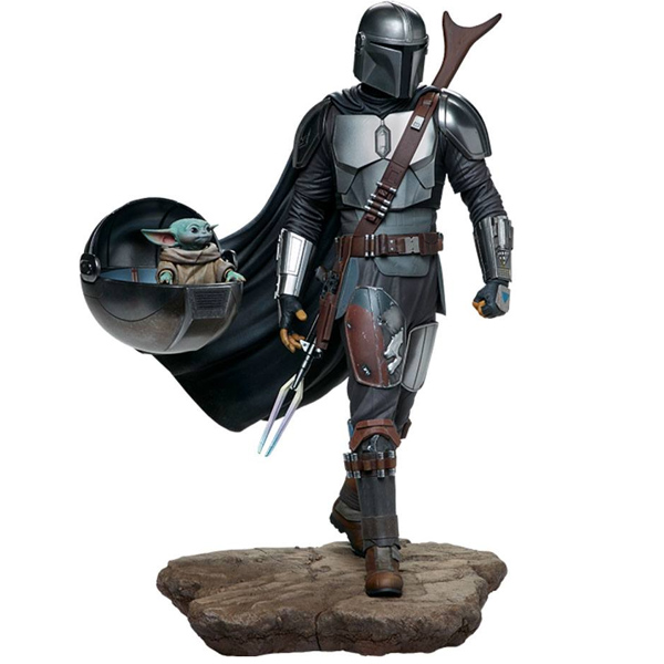 SW Mandalorian Statue Premium Format Mando And Grogu 50cm