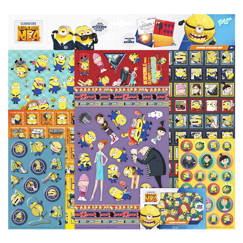 Despicable Me Moi Moche Et Mechant 4 Stickers Super Set