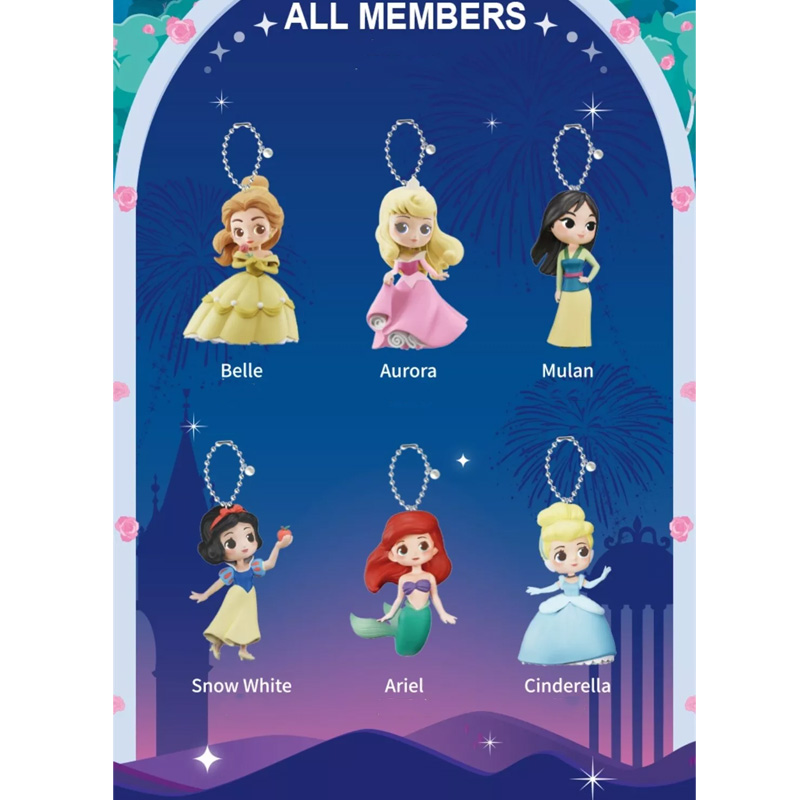 Disney Mystery Box Princess Collection Keychain Asst 6pcs