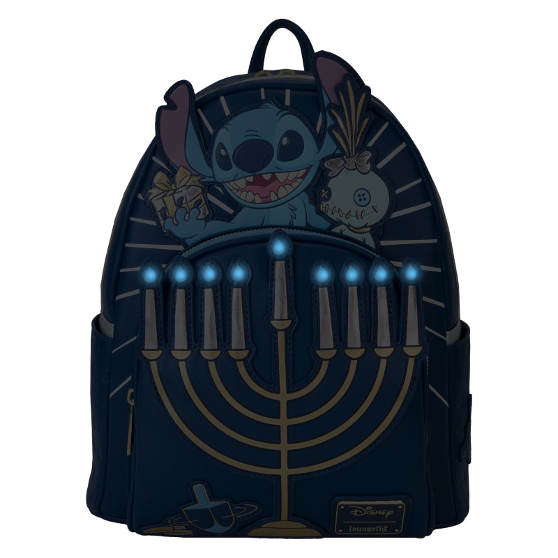 Disney Loungefly Mini Sac A Dos L&S Light Up Menorah Stitch 