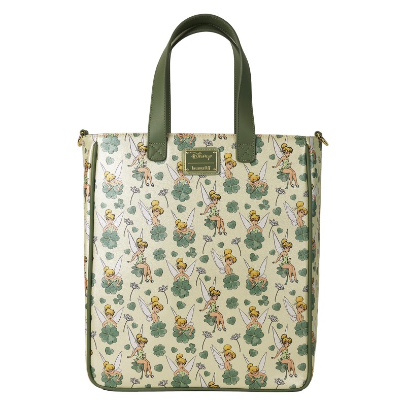 Disney Loungefly Sac A Main Tote Bag Tinker Bell 4-Leaf Clover Aop