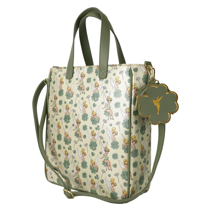 Disney Loungefly Sac A Main Tote Bag Tinker Bell 4-Leaf Clover Aop