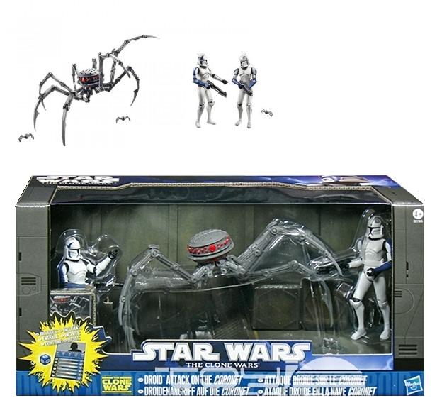 SW Clone Wars 2011 Assassin Spider droid & Clones