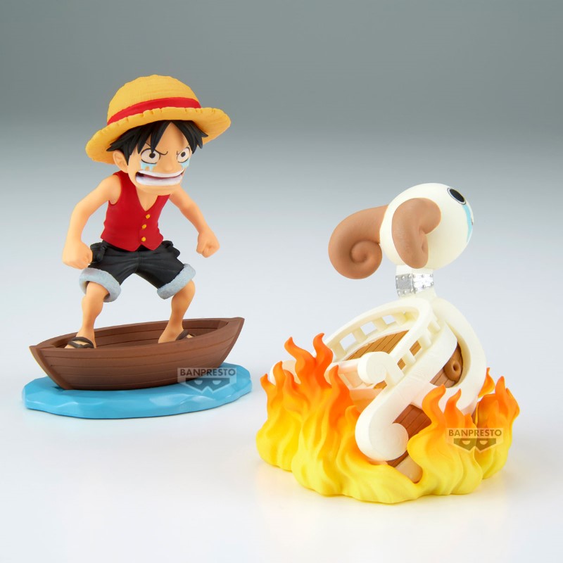 One Piece WCF Log Stories Monkey D Luffy & Going Merry 8cm W126