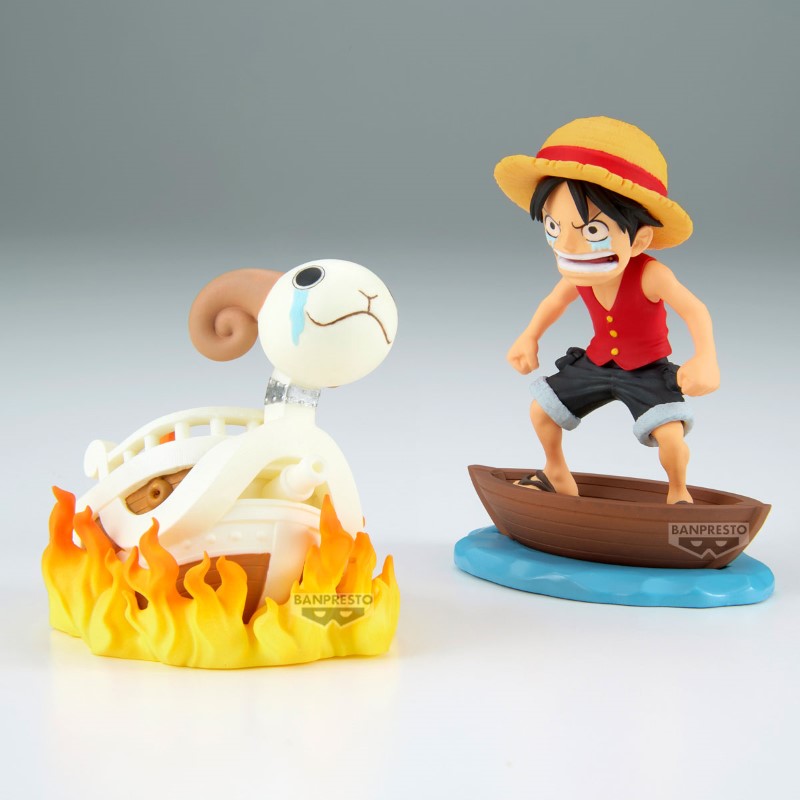 One Piece WCF Log Stories Monkey D Luffy & Going Merry 8cm W126